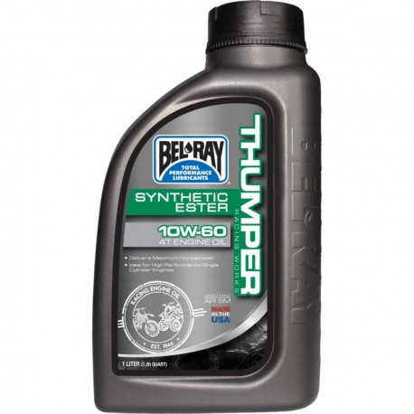 Huile moteur 4T BELRAY - 15W50 - 4 Litres - THUMPER RACING SYNTHETIC ESTER BLEND