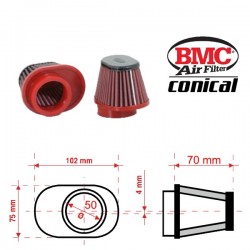 Filtre à Air conique BMC - ø50mm x 70mm - CENTERED