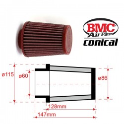 Filtre à Air conique BMC - ø60mm x 128mm - RIGHT