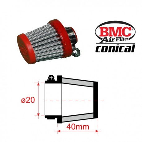 Filtre de Reniflards conique BMC - ø20mm x 40mm
