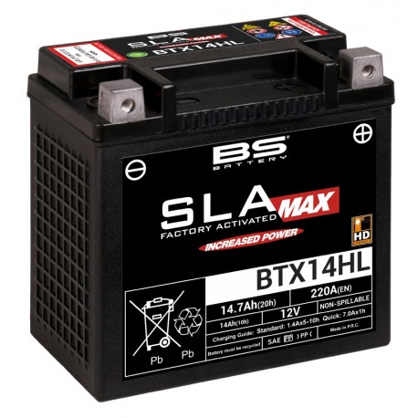 Batterie BS 12v - 14ah - BTX14HL - 149*87*144 Pour HARLEY DAV