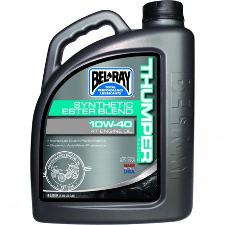 Huile moteur 4T BELRAY - 10W40 - 4 Litres - THUMPER RACING SYNTHETIC ESTER