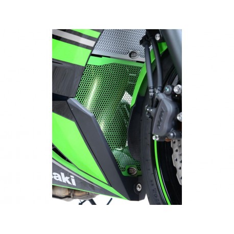 Protection de radiateur R&G RACING alu vert Kawasaki Ninja 650